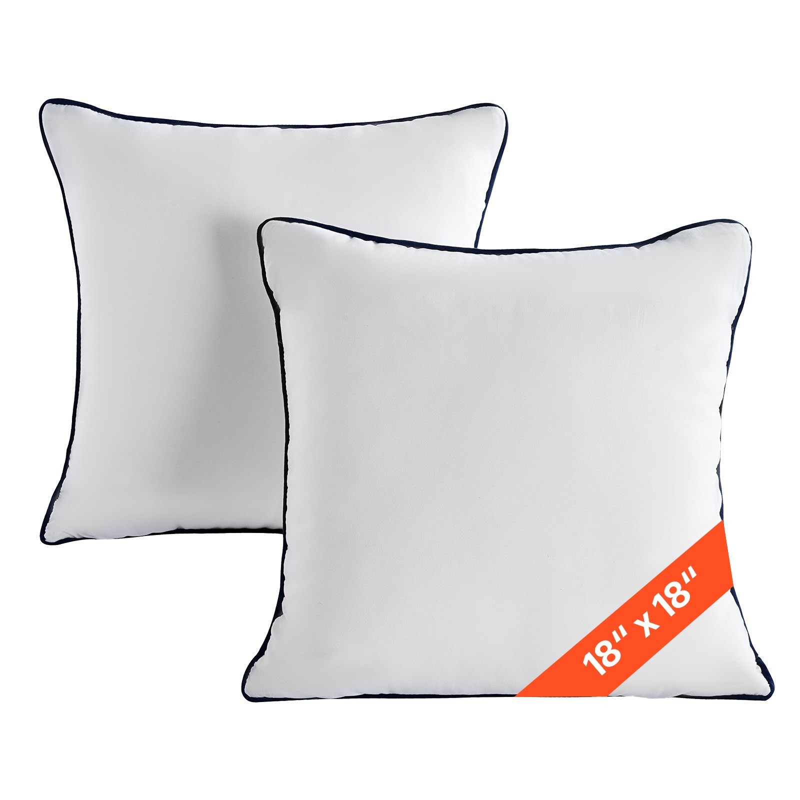New 18 x 18 in Throw Pillow Inserts, Set of 2, Firm and Fluf