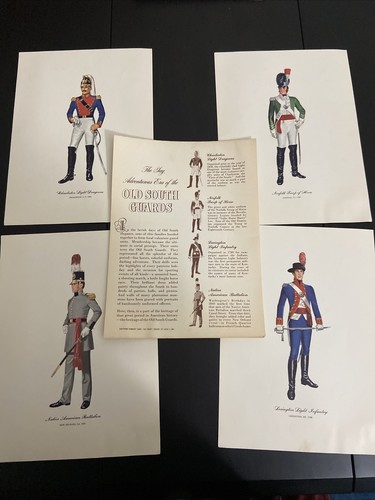 1954 Southern Comfort 4 Old South Guard Military Uniform Prints ad Mailer RARE