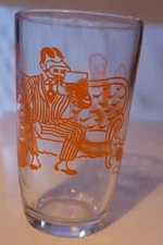 Vintage Kraft Cheese Spread Glass Jar Orange Living Room Cat Swanky Swigs