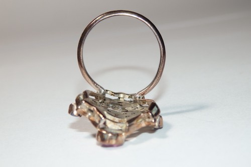 Antique Georgian Victorian 9k Rose Gold Diamond Ruby Sapphire Giardinetti Ring - Picture 14 of 20