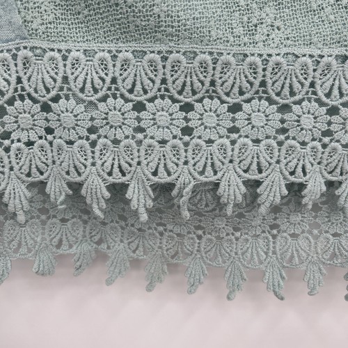 Jolt Hooded Top Women's Sz Small Turquoise Lace Crochet Boho Hippie Peasant NWT - Picture 6 of 9