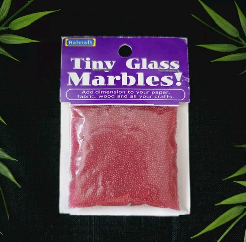Vintage 40g Tiny Red Transparent Glass Marbles Halcraft Micro Beads Crafting