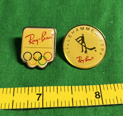 Two (2) Olympic Pins 1994 Lillehammer Ray Ban  Sunglasses