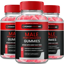 (3 Pack) Power Vigor Male Gummies, PowerVigor Supplement Gummy for Men Gummy