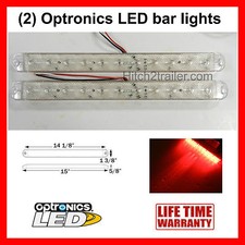 2 Clearred Truck Trailer Stop Tail Turn Bar Light 11 Led 15 Low Profile