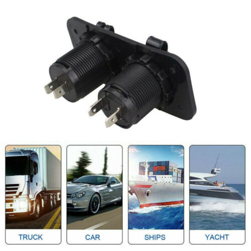 12V 24V Motorhome Camper Van Caravan Dual USB Socket Cigarette Charger Lighter - Picture 3 of 12