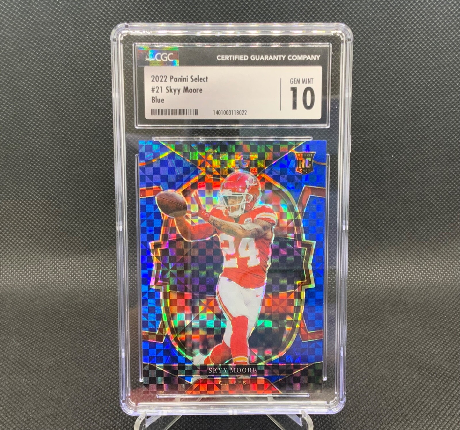 2022 Select SKYY MOORE Blue Checkered /199 Gem Mint 10 Concourse RC #21 Chiefs