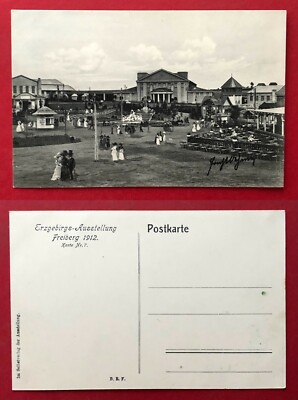 Occasion postcard Freiberg 1912 Erzgebirge exhibition fairground (91045