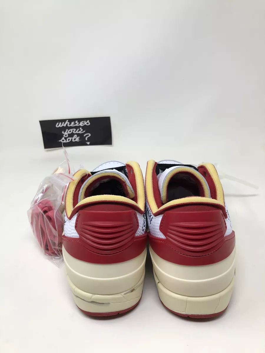 Nike Air Jordan 2 Off White size 8 Chicago Retro Low Red New DS