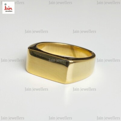 18 Kt Solid Gold Plain Handmade Men'S Ring Grams Size 10 11 12 13  14
