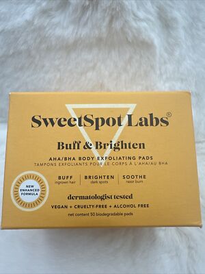 SweetSpot Labs Buff & Brighten AHA/BHA Body Exfoliating 50 Pads - New In Box !
