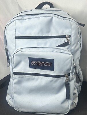 JanSport Big Student Backpack Zipper Light Blue Book Bag Large ￼