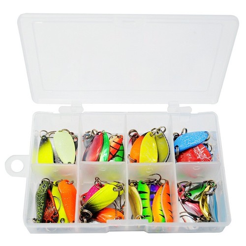 43pcs Fishing Spinner 2.3-3.5g Trout Spoon Lure Baits Indicator Set with Box - Picture 2 of 6