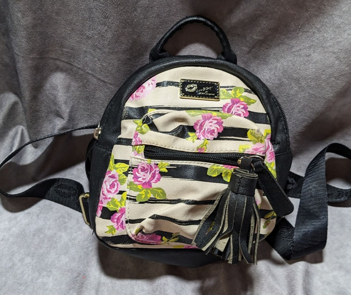 Luv Betsey Betsey Johnson Striped Mini Backpack Purse | eBay display picture 1