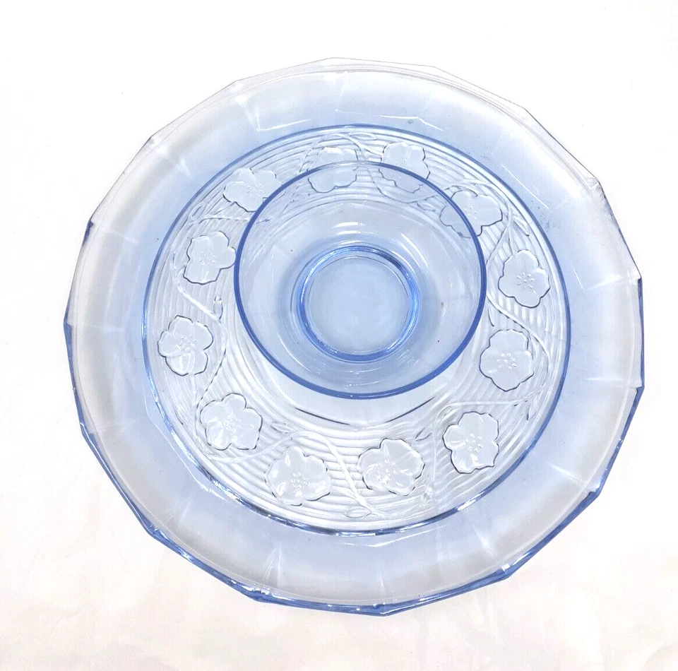 Vidrio de zafiro azul Chip-N-Dip vintage de Essentials Toscany Georgetowne 2 piezas Foto 4 de 4