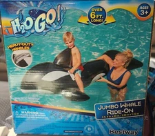 H20 Go!! Ride On Jumbo Whale - Over 6ft! Pool Float