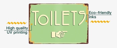 Our Aim Is To Keep This Bathroom Clean Metal Tin Sign Vintage Plaque WC Poster - Picture 3 of 13