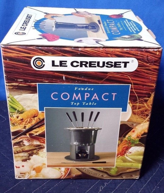 Le Creuset 2 QT Granite Compact Table Top Fondue Set With 6 Forks [SG