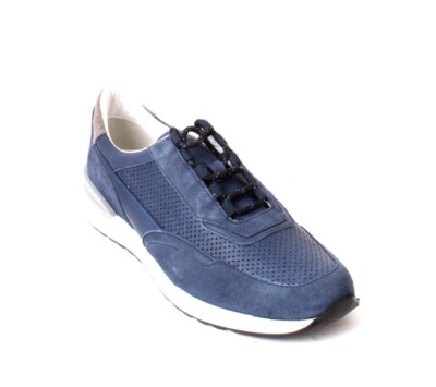 Roberto Serpentini 1115 Blue Leather / Suede Lace-Up Sneakers Shoes 44 / US 11
