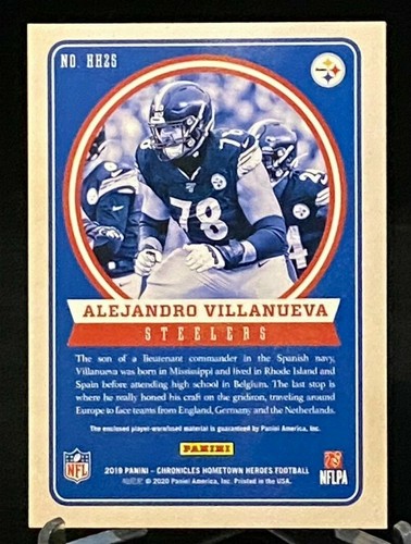 2019 Chronicles Hometown Heroes Dual Jerseys #HH25 Alejandro Villanueva 066/199 - Picture 2 of 2