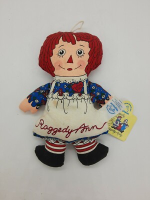 Raggedy Ann Bean Bag Doll Applause Printed 7''  With Tags Small 