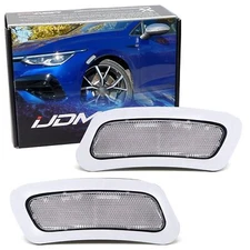 Clear Front Bumper Side Marker Reflectors For VW 22+ MK8 Golf/GTI, Replace Amber