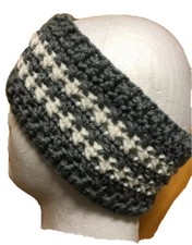 NEW HandMade Crochet Knitted Hat HeadBand Adult/teen EAR WARMER earwarmers GRAY