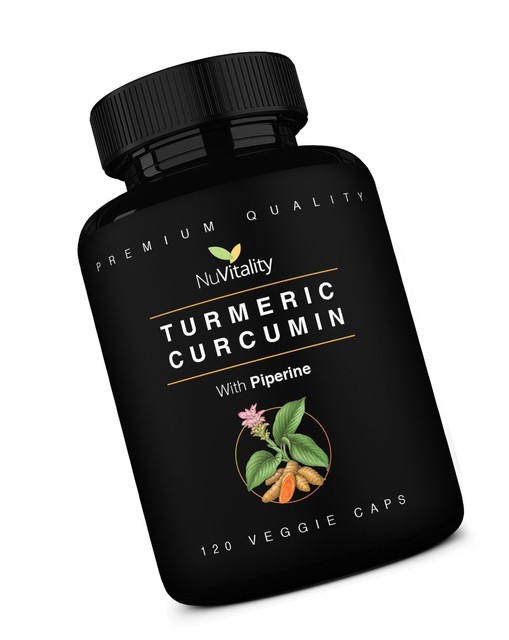 NuVitality Turmeric Curcumin with Piperine Supplement 120 Veggie