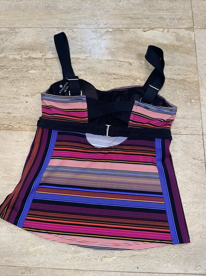 Camiseta Tankini Athleta Capri Rayas Pura Talla 32 B/C Foto 2 de 3