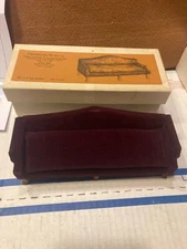 VINTAGE REEVESLINE DOLLHOUSE DEEP PURPLE Q.A. SOFA #2556, NIB!!! BEAUTIFUL, WOW!