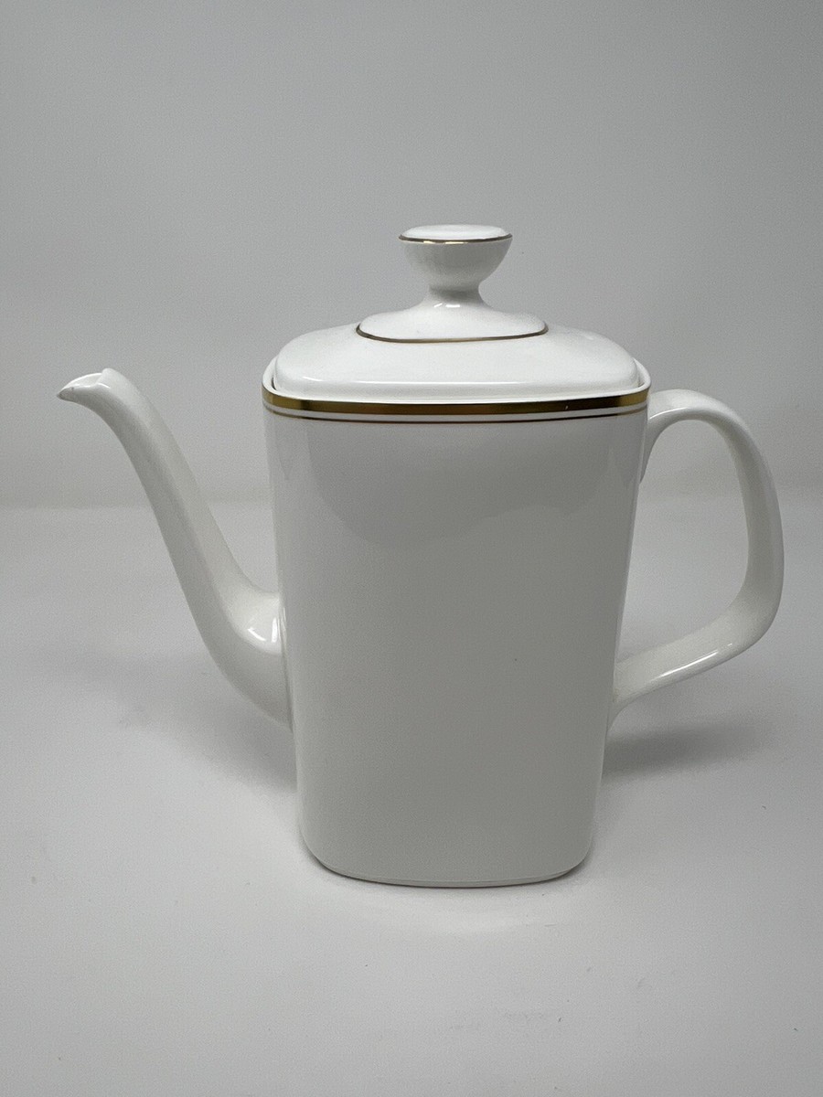 Royal Doulton Gold Concord H5049 Coffee Pot White Bone China Gold