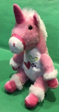 Dan Dee Pink Hearts Sitting Unicorn Plush Toy