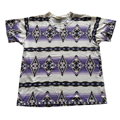 Vintage MO Mart Casual Western Aztec Southwest Pattern AOP Shirt Men's Size L-XL