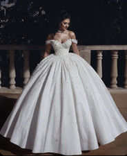 Princess Off the Shoulder Wedding Dresses A Line Lace Appliques Bridal Gowns
