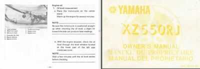 YAMAHA XZ400 VISION SERVICE, Owner's & Parts Manual CD | eBay