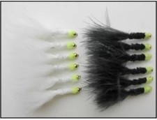 GH Tadpole Lures, Trout Flies, 12 Pack Black & White Size 10, For Fly Fishing