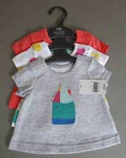 NEW Mothercare 3 pack Newborn size 100% cotton t-shirts Tagged at &pound;12