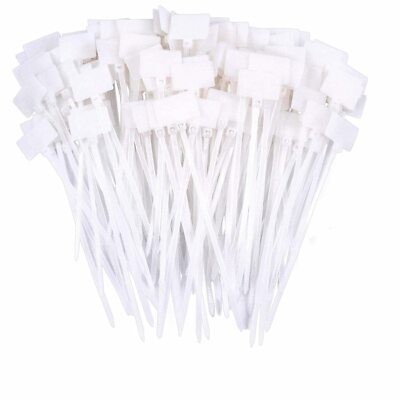 200 Pcs Ethernet Cable Zip Ties Write On Wire Tie Wraps Marking Label