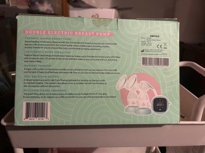 Zomee Double Electric Breast Pump Hands-Free, Portable New Open Box