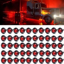 100x 34 Round Led Bullet Clearance Side Marker Lights For Truck Trailer Rv Red
