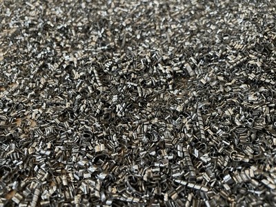 Dekomaterial ''Stainless Steel'', hochwertige Edelstahlspäne, grau