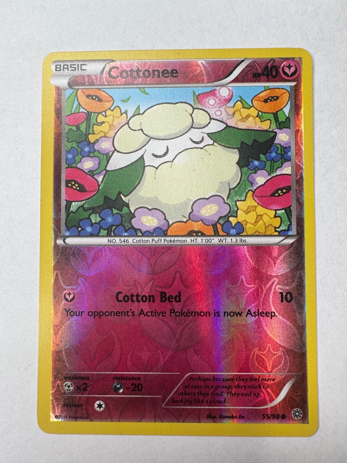 Cottonee Reverse Holo Common XY - Ancient Origins 55/98 NM