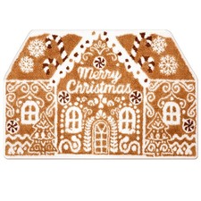 Large Christmas Bath Rug Gingerbread House Xmas Doormat Non Slip 48x30 Inch
