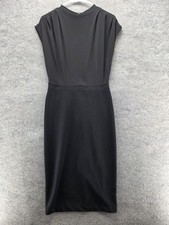 Express Dress Womens S Black Sheath Midi Cap Sleeve Lined Office Workwear