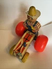 Vintage Fisher Price #629 Farmer Tractor Pull Toy 1961 Wooden