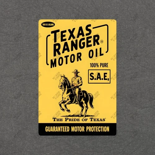 Vintage Texas Ranger Motor Oil Metal Sign Gas Station Advertising #698031
