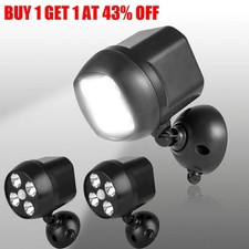 4LED Battery Powered Motion Sensor Security Light Outdoor Garden Lamp Spotlight
