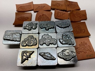Vintage Craftool Co USA 2-3D Leather stamps, 1'' x 1 1/8'' many to choose from