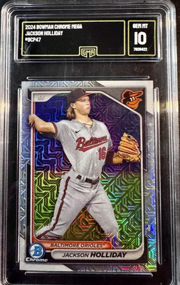 #ad 2024 Bowman Chrome Mega Jackson Holliday #BCP 47 GMA Gem MT 10 $50.00