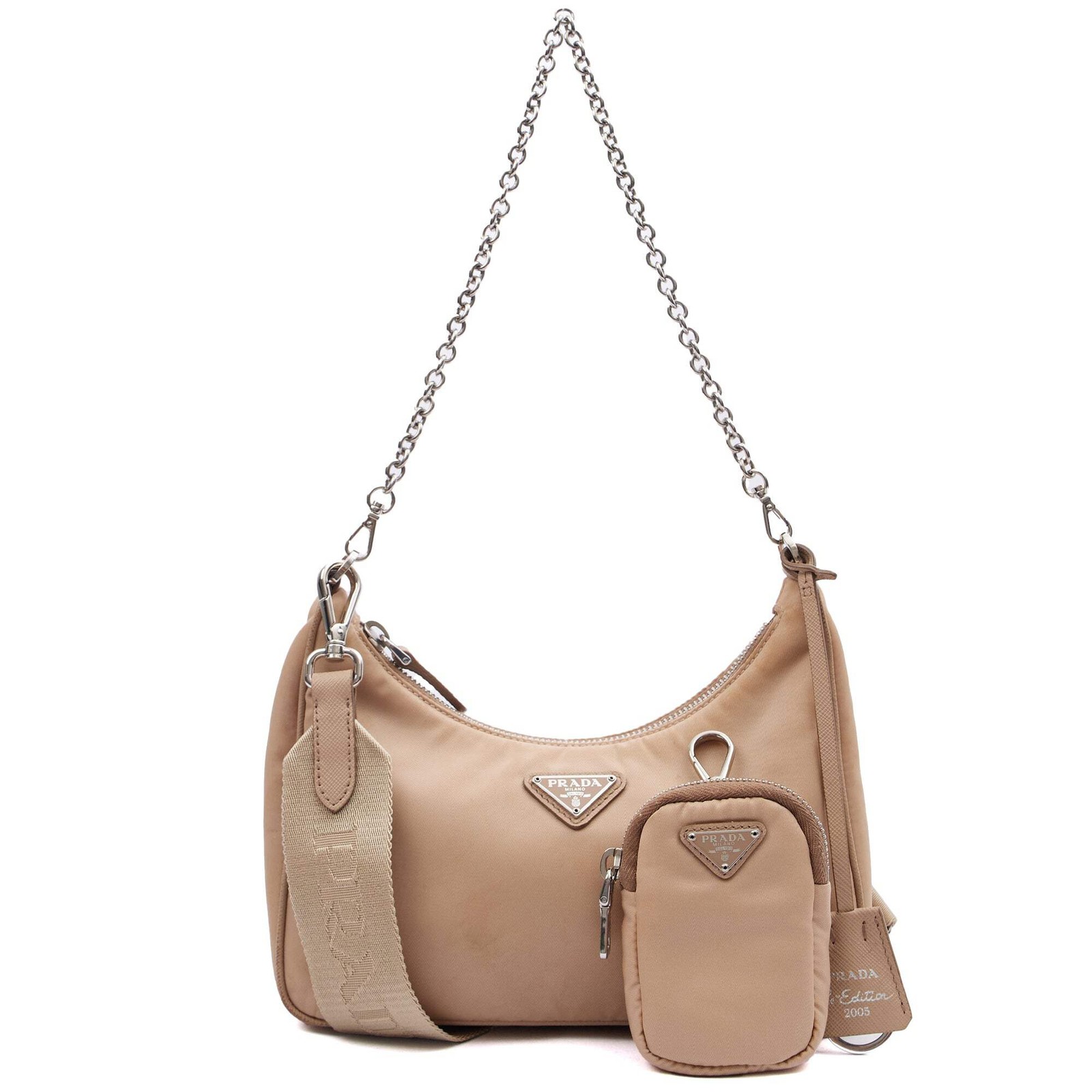 Prada Cross Body Re-Edition 2005 Re-Nylon Bag in Neutral, Nylon